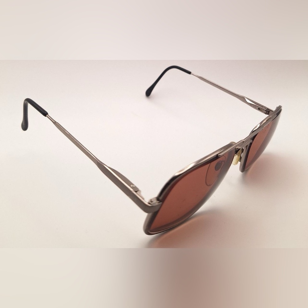 Vintage Luxottica Carlos Gunmetal Oval Sunglasses Frames Only